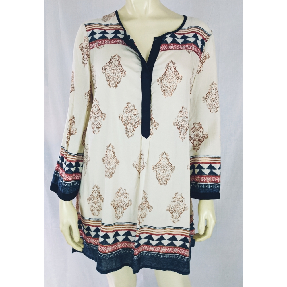 Lucky Brand Top M Rayon Pullover Boho
